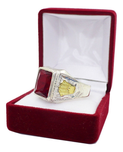 Anillo Plata 925 Y Oro Sello Corona Hombre Oro Plata Piedra