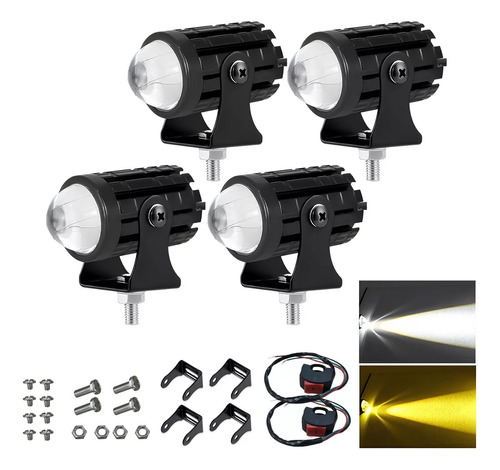 4pzs Faros Luces Led Para Motos Auto Doble Color Auxiliares