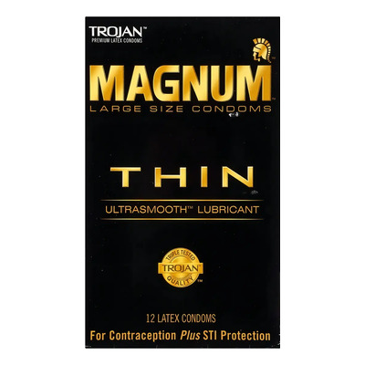 Trojan Magnum Thin Condón Delgado Tamaño L Grande 12 Pz | Envío gratis