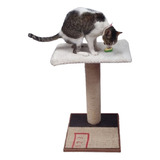 Árbol Para Gatos Tipo Poste Con Pedestal Y Dos Rascadores