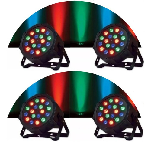 Proton Par18 Led Rgb Efectos Luces Dj Boliche Pack 4 Premium