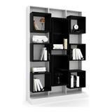 Mueble Biblioteca Organizador Living Rack Moderna Living Color Negro