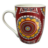 Jarro Mug Taza Conica Mandala 325 Cc Caja Ceramica Pettish