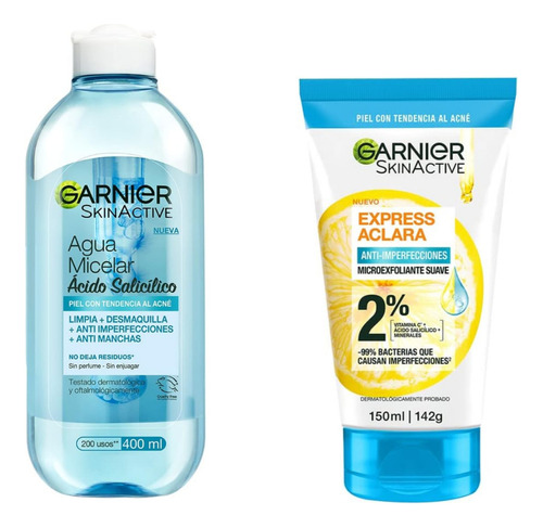 Garnier Skin Active Agua Micelar + Microexfoliante Anti Acne