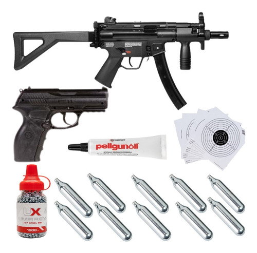 Hk Co2 Mp5 K Pdw Bbs Metal .177 Pack 6pz  Xchws C