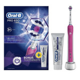 Cepillo Eléctrico Alemán Oral B Pro 650 Rosa Recarg. + Crema