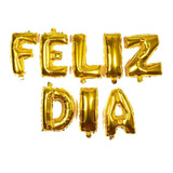 Globos Letras 40 Cm Feliz Dia, Set Completo