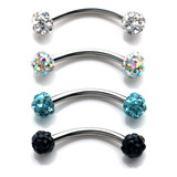 Ruifan 16g Crystal Ferido Ball Curved Barbell Eyebrow Ear Ri