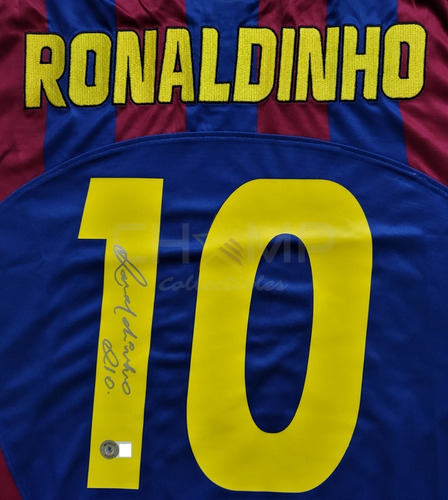 Jersey Autografiado Ronaldinho Barcelona 2006 Final Champion