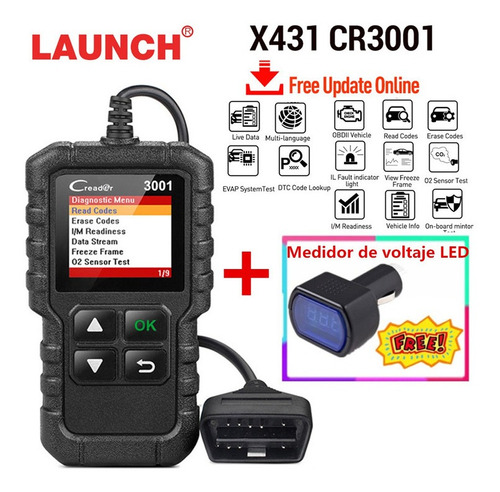 Launch Cr3001 Obd2 Escáner Automotriz Multimarca Y Rega