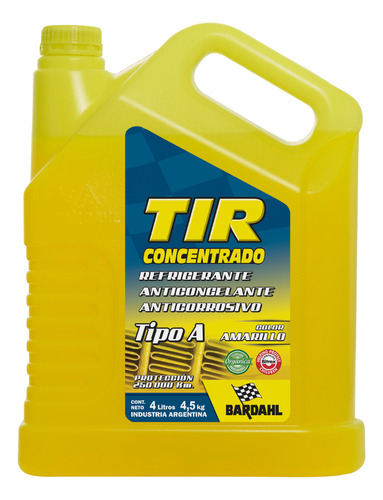 Líquido Refrigerante Anticorrosivo Tir Bardahl Amarillo 4l