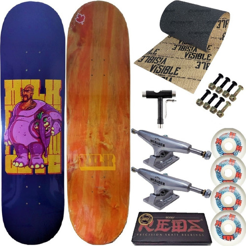 Skate Profissional Milk Completo 8.25 Maple Truck Intruder