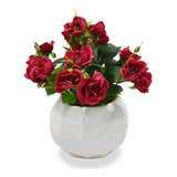 Arreglo Floral Artificial Rosa Otoñales 19 Cm Decoración