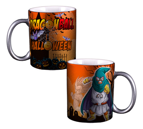 Taza Halloween De Dragon Ball Z Personalizada Plateada M271