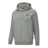 Poleron Capucha Puma Ess Small Logo Fz Hoodie Fl Gris Hombre