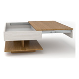 Mesa De Centro Extensible Madera Maciza De Roble 110x60x40