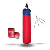 Bolsa De Boxeo 120 Cm+ Relleno+ Guantin+ Cadena 4 Eslabones