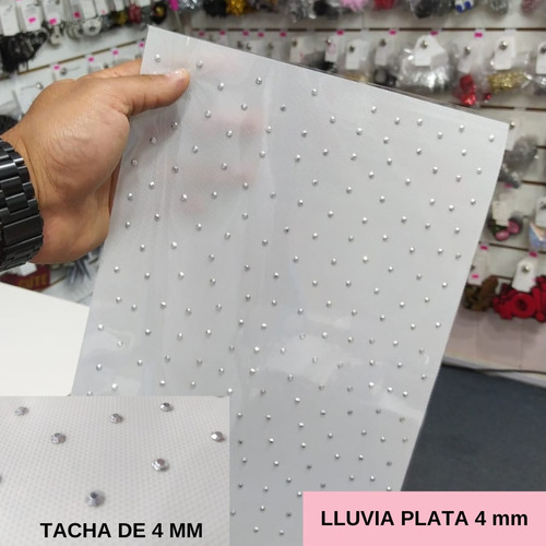 X1 Plancha Strass Tacha Termoadhesiva Tini Hotfix Lluvia