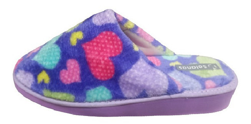 Pantuflas Chinelas Lila Mujer Cerradas Plush Solanas Art 160