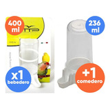 Comedero Aves Pajaros Dispensador Italiano Napo 236ml Color Blanco