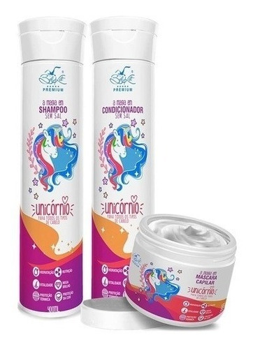 Kit Unicórnio C/ 4 Shampoos, 4 Condicionadores E 4 Máscaras