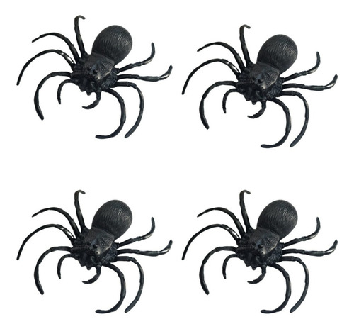 4 Aranhas Grande Realista Borracha Pegadinha Decoração Susto