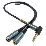 Cable Divisor De Audio 3,5mm Macho A Dos Hembra, 90 Grados