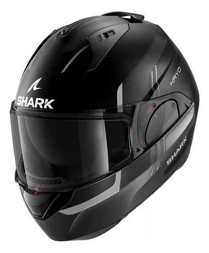 Capacete Para Moto Shark Evo  Evo Es Kryd  Preto E Cinza Fosco Tamanho P 