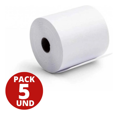 Rollo Papel Termico 80mm X 80m Blanco Pack 5 Unidades