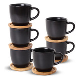 Hasense Juego De 6 Tazas De Espresso Y Platillos, Tazas Demi