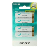 Pilha Recarregável Aa Sony Nh-aa-b4kn 2000mah 1.2v - 4 Uni