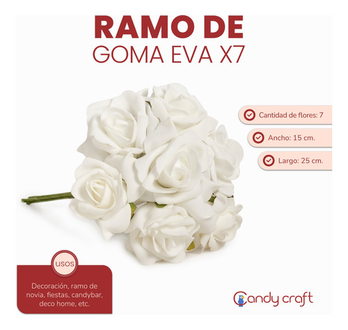 Ramo De Goma Eva 7 Flores!