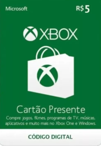 Cartão Xbox Microsoft Gift Card R$30 