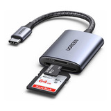 Leitor Cartão Memória Ugreen Usb C Para Cartão Micro Sd E Sd