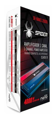 Amplificador Spider 1 Canal Clase D 4000w Sr-nano1.2000d