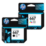 Kit Cartuchos Tinta Hp 667 Preto + Hp 667 Color Menor Preço