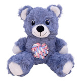 Brinquedo Pelúcia Com Apito Kong Knots Teddy Para Cachorro Cor Azul Desenho Urso