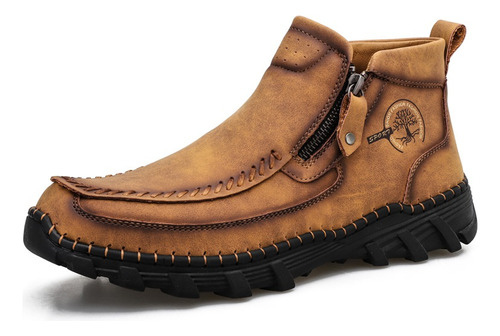 Botas De Hombre De Estilo Mocasines Zapatos De Cuero Cómodos