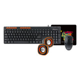 Kit 4 En 1 Mouse Teclado Mousepad Y Parlante Mt-c105 Meetion