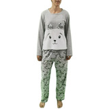 Pijama Polar Dama Mujer Manga Larga Pantalón 13717 Lazy Lola