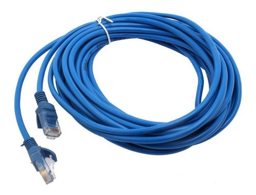 Cable De Red Armado Pc Módem Smart 10 Mts Cat.5e Rj45 Azul