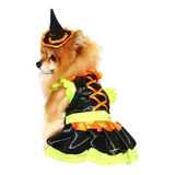 Roupa Fantasia Vestido Halloween Bruxinha P/ Cães - Mascote