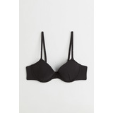 H&m Bikini Negro Tanga Brasileña Y Bra Con Relleno