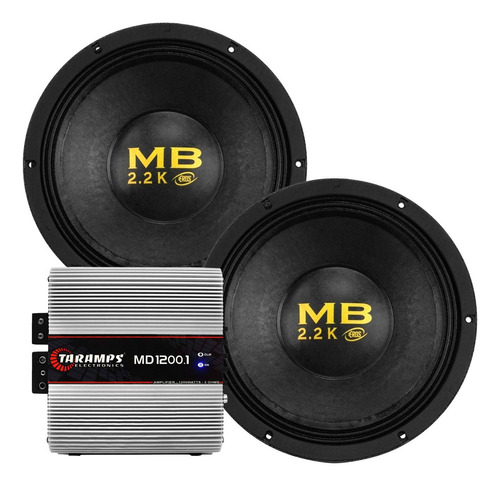 Combo Doble Woofer 12 Eros 1100w + Potencia Md1200 Taramp 