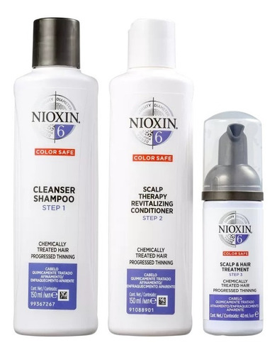 Kit De Acondicionadores Nioxin System 6 Sh E, 150 Ml, Para Adelgazar El Cuero Cabelludo, 40 Ml