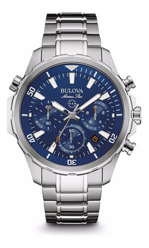 Relógio Bulova Masculino Marine Star 96b256 Azul