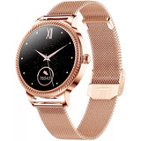 Relógio Smartwatch Feminino Hband Mesh Dourado