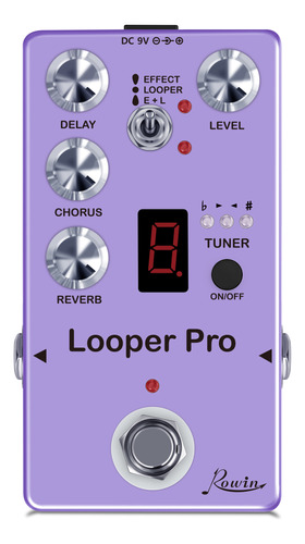 Pedal Looper Rowin Re-05 Con Efecto Delay Chorus Reverb