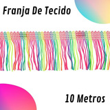 Franja De Tecido Multicores - Rolo Com 10 Metros - 5cm