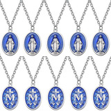 10 Piezas De Collar Virgen María, Joyería De Medalla Católi